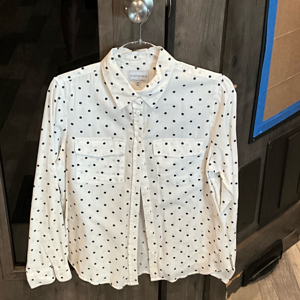 Cotton On White Polka Dot Blouse
